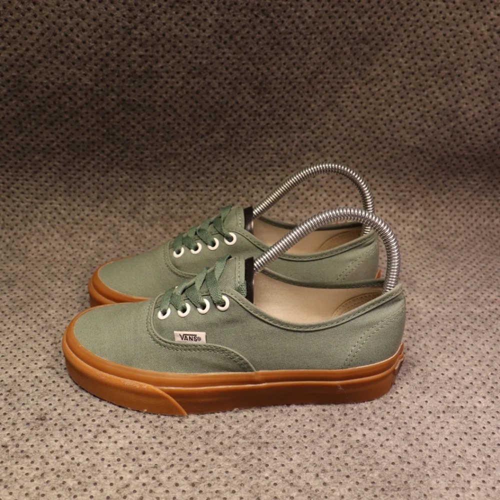 Vans Green Canvas Gum Sole Authentics Size 4.5 Mens